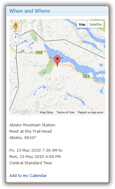 Google Map - Event Address