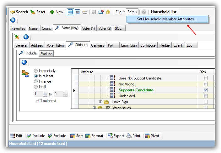 Edit set attributes