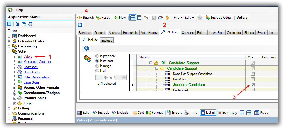 Voters attribute - search