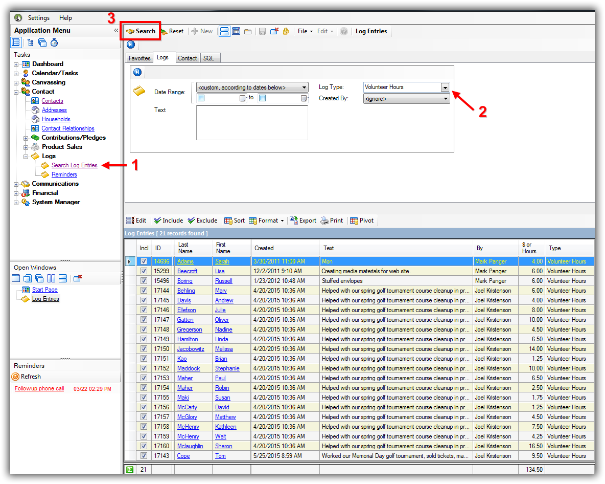 Free volunteer database template