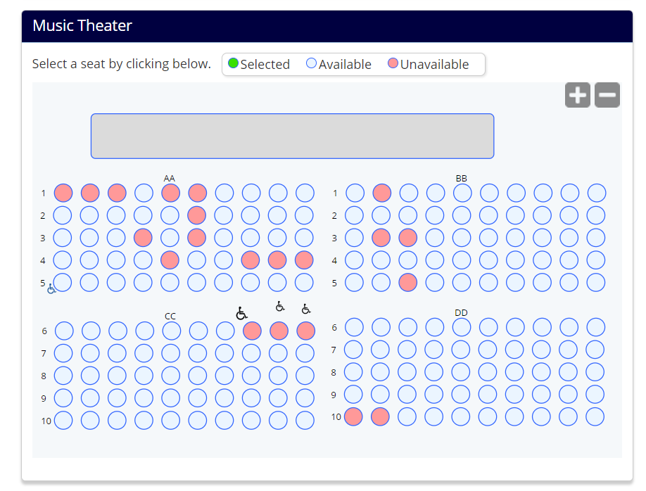 Example map for Trail Blazer's Venue Seating feature